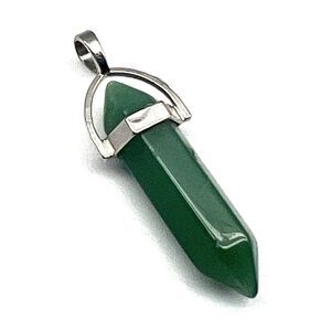 Blessed VTG Aventurine/Natural Quartz Stone Hexagonal Pendant-Prosperity-3J1:2